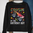 Cousin Birthday Boy Building Blocks Monster Truck Sweatshirt Gifts for Old Women