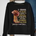 Cowgirl Boots & Hat I Cross My Heart Western Country Cowboys Gift For Womens Sweatshirt Gifts for Old Women