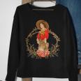 Cowgirl Distressed Barbwire Roses Guns And Horses Sweatshirt Gifts for Old Women