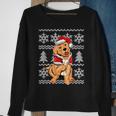 Cute Dog Santa Hat Ugly Christmas Sweater Holiday Sweatshirt Gifts for Old Women