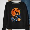 Cute Husky Pumpkin Moon Halloween Horror Dogs Lover Costumes Halloween Sweatshirt Gifts for Old Women