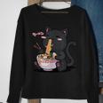 Cute Kawaii Cat Ramen Noodles Anime Black Cat Japanese Sweatshirt Gifts for Old Women