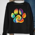 Cute Tie Dye Dog Lover Paw Print Pet Owner Paw Print Tie Dye Sweatshirt Gifts for Old Women