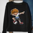 Dabbing Soccer Girl Uruguay Uruguayan Flag Jersey Sweatshirt Gifts for Old Women