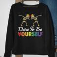 Dare To Be Yourself Cute Lgbt Gay Pride Sweatshirt Gifts for Old Women
