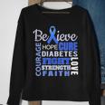 Diabetes AwarenessBlue Ribbon Diabetes Word Sweatshirt Gifts for Old Women