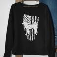 Dog Akita Silhoutte Of An Akita Dog With American Flag Background Sweatshirt Gifts for Old Women
