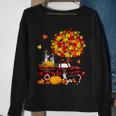 Dog Border Collie Three Border Collies On Pickup Truck Thanksgiving Fall Tree Sweatshirt Gifts for Old Women