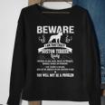 Dog Boston Terrier Beware Crazy Boston Terrier Dog Lady Funny Puppy Lover Sweatshirt Gifts for Old Women