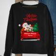 Dog Labrador Retriever With Santa Claus In Red Truck Sweatshirt Gifts for Old Women