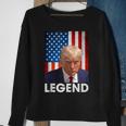 Donald Trump 2024 Shot President Legend American Flag Sweatshirt Gifts for Old Women