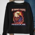 Eagle American Flag My Favorite Color Is Freedom Patriotic Sweatshirt Gifts for Old Women