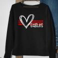 Eagles Pride Teams School Spirit Sports Red Heart Sweatshirt Gifts for Old Women
