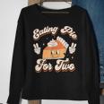 Eating Pumpkin Pie For Two Thanksgiving Pregnancy Sweatshirt Gifts for Old Women