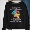 Emerson Name Gift Emerson With Three Sides Sweatshirt Gifts for Old Women