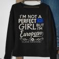European Union Flag Girl European Pride Souvenir Funny Sweatshirt Gifts for Old Women