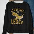 Every Day Is Leg Day Trex Tyrannosaurus Rex Gym Workout Sweatshirt Gifts for Old Women