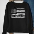 Fathers Day Best Cat Dad Ever With Us American Flag Sweatshirt Gifts for Old Women