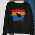 Ferret Shadow Silhouette With Colorful Flag Sweatshirt Gifts for Old Women