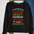 Filled With Christmas Spirit Bourbon Xmas Day Party Sweatshirt Gifts for Old Women