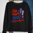 Flip Flops Faith And Freedom Fireworks 4Th Of July Us Flag Sweatshirt Gifts for Old Women