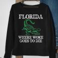 Florida Is Where Woke Goes To Die Crocodile Alligator Sweatshirt Gifts for Old Women