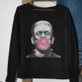 Frankenstein Monster With Pink Bubblegum Bubble Sweatshirt Gifts for Old Women