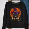 French Bulldog Witch Halloween Pumpkin Scary Costume Sweatshirt Gifts for Old Women