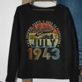 Funny 80 Year Old July 1943 Vintage Retro 80Th Birthday Gift 80Th Birthday Funny Gifts Sweatshirt Gifts for Old Women