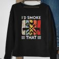 Funny Bbq Id Smoke That Meat Grill Funny Dad Bbq Sweatshirt Gifts for Old Women