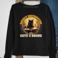 Funny CatEasily Distracted By Cats And Books Sweatshirt Gifts for Old Women