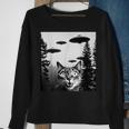 Cats With Alien Ufo Spaceship Cat Lovers Sweatshirt Gifts for Old Women