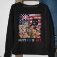 Funny Cats Happy 4Th Of July American Us Flag 4Th Of July Sweatshirt Gifts for Old Women