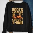 Funny Cowgirl Gift For Girls Women Cool Rodeo Boots Bling Sweatshirt Gifts for Old Women
