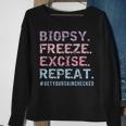 Dermatologist Biopsy Freeze Excise Repeat Dermatology Sweatshirt Gifts for Old Women