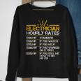 Funny Electrician Hourly Rates Lineman Men Electrician Dad Sweatshirt Gifts for Old Women