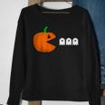 Halloween Pumpkin Eating Ghost Gamer Humor Novelty Sweatshirt Gifts for Old Women