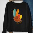 Peace Sign Turkey Hand Cool Thanksgiving Hippie Men Sweatshirt Gifts for Old Women