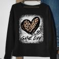 Game Day Football Leopard Print Heart Style Football Lovers Sweatshirt Gifts for Old Women