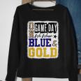 On Gameday Football We Wear Blue And Gold School Spirit Sweatshirt Gifts for Old Women