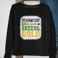 On Gameday Football We Wear Green And Gold Leopard Print Sweatshirt Gifts for Old Women