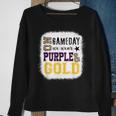 On Gameday Football We Wear Purple And Gold Leopard Print Sweatshirt Gifts for Old Women