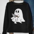 Ghost Holding Knife Halloween Costume Ghoul Spirit Sweatshirt Gifts for Old Women