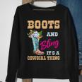 Girls Boots Bling Its A Cowgirl Thing Cute Cowgirl W Flower Sweatshirt Gifts for Old Women