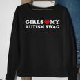 Girls Love My Autism Swag Funny Autistic Boy Gifts Awareness Sweatshirt Gifts for Old Women