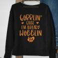 Gobblin Cause Im Already Wobblin Thanksgiving Pregnancy Sweatshirt Gifts for Old Women