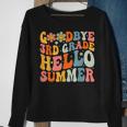 Goodbye 3Rd Grade Hello Summer Groovy Third Grade Graduate Sweatshirt Gifts for Old Women