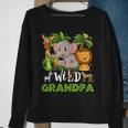 Grandpa Of The Wild Zoo Birthday Safari Jungle Animal Funny Sweatshirt Gifts for Old Women