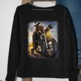 Grizzly Bear Riding Chopper Motorcycle Sweatshirt Gifts for Old Women