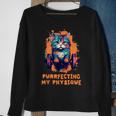 Gym Workout Or Fitness Gift Funny Cat In A Gym Sweatshirt Gifts for Old Women